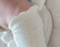全棉时代幼儿新生儿长筒棉袜宝宝袜子护膝防风舒适暖腿 浅粉+白色（抗菌长筒）） 13cm 实拍图
