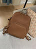 viney牛皮双肩包女大容量旅行背包休闲通勤时尚旅游大学生初中高中书包 棕色 高颜值减重减负简约户外轻便 实拍图