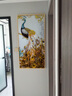 居月梦 掐丝珐琅彩玄关装饰画美式轻奢走廊挂画客厅竖版壁画孔雀画玄关创意大气画 拉丝金（不锈钢） 70*140cm 实拍图