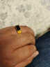 K宝黄金戒指金镶玉和田玉男女款999足金玉戒活口礼物男戒指环生日礼物 黄金约5.7墨玉戒指 实拍图