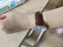 比握特真皮表带牛皮手表带男女蝴蝶扣配件适用天梭浪琴DW小米华为gt4 棕带白线【玫瑰金自动扣】 20mm 实拍图
