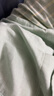 无印良品（MUJI） 女式 无侧缝双层纱织睡衣女士家居服春秋纯棉条纹格纹长袖 女款 淡绿色条纹 M (上装160/84A下装160/66A) 实拍图