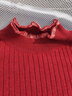 欧莎（OSA）红色套头毛衣2025年新款女秋冬宽松外穿半高领打底衫内搭上衣 大红A L 实拍图