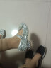 ELLE KIDS童鞋春秋公主鞋女童皮鞋高跟水钻鞋小女孩水晶鞋 EFD31219 银色 晒单实拍图