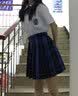 【JK制服官方】正版jk制服秋季女基础款长袖衬衫全套职业百褶格裙日系元气少女校供感套装童 冈梨田+长袖衬衫+领花 S【85斤左右】 实拍图