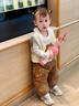 巴拉巴拉宝宝裤子男童长裤女童加绒裤香蕉裤冬装时尚可爱 咖啡50853 73 实拍图