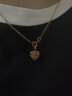 六福珠宝18K金镂空心形彩金吊坠不含项链礼物 定价 玫瑰金色-总重约0.42克 实拍图