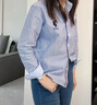 U.S. POLO ASSN.保罗衬衫女商务休闲职场百搭潮流条纹长袖衬衫 蓝条 XL 实拍图