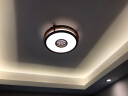 木府 新中式圆形吸顶灯LED中式客厅灯大气实木仿古餐厅卧室灯具中国风 小号咖啡色直径450mm（带遥控） 晒单实拍图