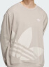adidas经典时尚宽松抓绒圆领卫衣套头衫男女阿迪达斯官方三叶草 学院银灰 XL 实拍图