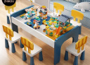 智扣儿童积木桌1岁到3岁拼装大颗粒积木桌子大尺寸多功能收纳玩具台 80桌+1椅+150大积木+滑道 实拍图