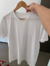 珞妮（LUONI）重磅纯棉短袖t恤女夏季新款男女同款小白T纯色宽松休闲显瘦打底衫 白色 L 建议120-140斤 实拍图