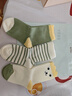 十月结晶 婴儿袜子秋冬防滑加厚毛圈袜婴童新生儿宝宝袜 碧滋绿【婴幼儿四季袜】 3双 1-3岁 L袜长12-14cm 实拍图