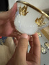 器美优品 镶金银琉璃玉瓷功夫茶具套装玉石加厚盖碗茶杯茶壶整套礼物送礼 金镶玉琉璃盖碗茶具套组（8头） 实拍图
