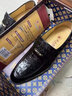 老人头皮鞋男鳄鱼纹商务正装男士皮鞋秋冬真皮亮皮尖头加绒保暖鞋子男 MM55200-1黑色【四季款】 42 实拍图