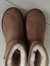 AU&MU澳洲皮毛一体雪地靴女士冬季防滑加绒短筒女靴羊毛保暖东北大棉鞋 栗色 【羊皮毛一体】249 37 U6 实拍图