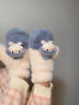 素锦初澜 手套女秋冬季学生可爱卡通毛绒绒加绒加厚冬天手套女生挂脖连指 蓝灰色（店长推荐） 均码通用 实拍图