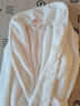 特丝格斯 法兰绒睡衣女秋冬情侣睡袍加厚珊瑚绒家居服浴袍保暖 白色-女款 XL 实拍图