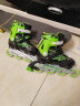 美洲狮（COUGAR）轮滑鞋儿童闪光溜冰鞋男女滑冰旱冰鞋女轮滑鞋男童 黑绿全闪套装 M(可调31-36码) 实拍图
