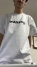 WASSUP LEMON短袖t恤男纯棉2023新款wassup国潮落肩宽松情侣装简约印花上衣 白色3051 M    110-130斤 实拍图