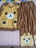 缤棉 睡衣女加厚加绒珊瑚绒长袖长裤套装冬天保暖法兰绒韩版可爱卡通女士休闲加大码家居服可外穿 棕黄色饼干熊 XL（120-140斤） 实拍图