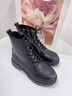 ZHR马丁靴女英伦风百搭厚底短靴女经典简约高帮女靴 ES08黑色37  实拍图