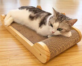 美悦宠物 实木猫抓板磨爪器猫爪板护沙发瓦楞纸磨爪板猫咪用品猫窝大号 长50厘米  实木瓦楞纸猫沙发 实拍图