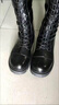 九寸阳光长筒靴女2025秋冬季V口显瘦百搭粗跟厚底棕色高筒长靴骑士靴 长筒靴女黑色（38码） 实拍图