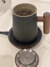 木笙玩物（MUSHENGWANWU）创意磨砂陶瓷泡茶杯子简约个性带把马克杯内胆过滤茶叶分离高颜值 磨砂黑初陶泡茶杯A+恒温宝 实拍图