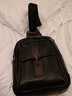 玛西奴胸包男士斜挎包头层牛皮真皮包包软皮男包单肩包时尚胸前背包挂包 黑色大号 【全头层牛皮】 实拍图
