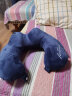 foojo颈枕U型枕午睡枕u形枕旅行颈枕办公室头枕靠枕靠垫 藏蓝色 实拍图