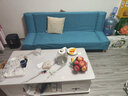 骁诺沙发客厅折叠沙发床两用小户型简易出租房布艺沙发卧室懒人沙发 天蓝色【加宽加厚海绵】 1.8米三人位 实拍图