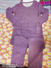 南极人含羊毛蚕丝女士保暖内衣女式德绒秋衣秋裤冬美体打底套装紫2XL 实拍图