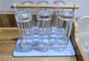 川三 北欧简约水杯架子  日式木柄铁艺 玻璃水杯马克杯沥水杯架 加厚竹盘子（无杯无架） 实拍图