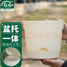 寿禾 花盆塑料盆带托树脂大号种植盆 潍育奶油白花盆大号20# 实拍图