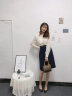 欧莎（OSA）纯色不规则半身裙女23新款高腰遮胯显瘦职业裙子 藏蓝色 XS 实拍图