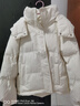 三彩【宋轶同款】冬款短款羽绒服立领白鸭绒面包服保暖外套女 云朵白 S 实拍图