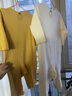 Aengbay昂贝 德绒连体衣冬婴儿套头哈衣保暖睡衣打底内衣宝宝衣服秋冬 黄色 90cm 实拍图