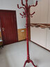 怡美奥 实木衣帽架落地家用卧室挂衣服的架子简约现代单杆立式包架挂衣架 加粗-三腿-酒红色-宝莲灯 实拍图
