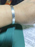 云金丽银手镯女足银999光面简约四叶草开口实心银镯子送女友生日礼物 幸运时光【25g,57mm】 实拍图