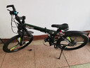 Jeep 吉普自行车折叠山地车前后双减震碟刹变速山地自行车-战神 战神-绿色三刀一体轮 27速24寸（适合身高1.5~1.75m） 实拍图
