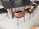 灰尼岩板餐桌家用胡桃色中古风美式复古小户型长方形饭桌实木餐桌椅 【CMA认证】160*80*75cm 一桌六椅(伊姆斯餐椅) 实拍图