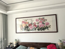 万叶居福（WanYeJu）纯手绘牡丹画花开富贵图新中式客厅装饰画国画挂画山水画字画壁画 花开富贵福满堂A【千层牡丹】 81*198CM红褐实木镜框 实拍图
