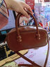 MUVA【赵昭仪同款】原创波士顿红色包包手提小拎包女真皮斜挎新款 焦糖棕 实拍图