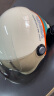 YEMA 3C认证359S电动摩托车头盔男女夏季防晒半盔安全帽新国标 卡其花+咖短 晒单实拍图