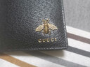 古驰（GUCCI）经典款男士对折牛皮钱包 古奇蜜蜂图案短款钱夹皮夹 时尚大牌男包 黑色【配礼盒】523664 尺寸：长11*宽3*高9cm 实拍图