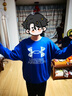 安德玛（Under Armour）男童加绒卫衣秋冬舒适套头长袖休闲上衣244103110 科技蓝 160cm  实拍图
