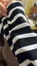 诗凡黎美式条纹T恤2024春夏新款正肩体恤宽松小众显瘦多巴胺上衣女 黑色 M 160/84A 实拍图