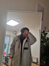 鸭鸭（YAYA）情侣款冬装羽绒服女中长款韩版加厚保暖外套派克服工装NRB 米白 XS 实拍图