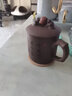 徐保国 宜兴紫砂杯功夫茶具办公会议茶杯喝水杯紫泥清风竹影杯 松鹤延年-550ml 实拍图